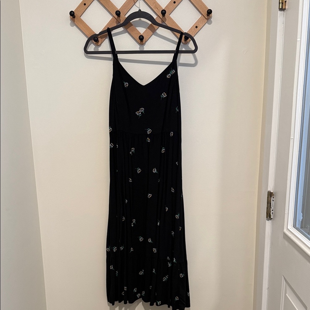 Old Navy Black Dress with Floral Accents
